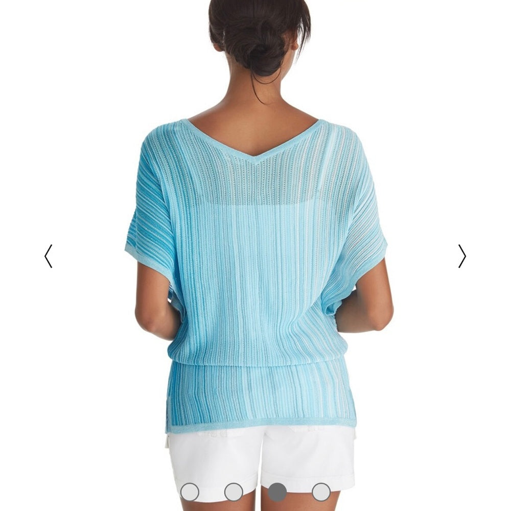 (004) Double V neck pullover w/ tie size XS