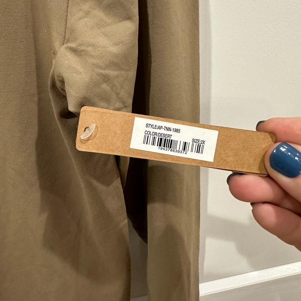 (2436) NWT SKIMS Long Sleeve Cropped Turtleneck in DESERT Sz 2X