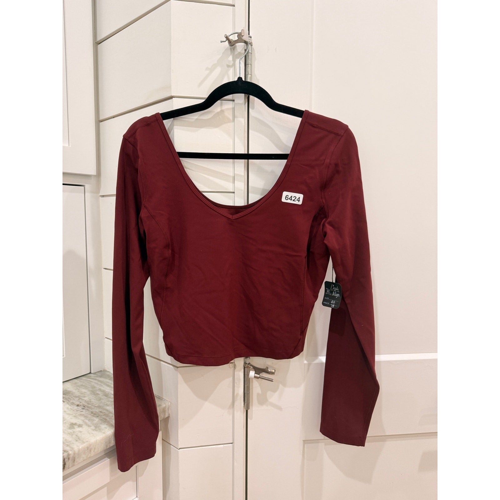 6424 - Lululemon Align Long Sleeve Shirt in Red Merlot Sz 10