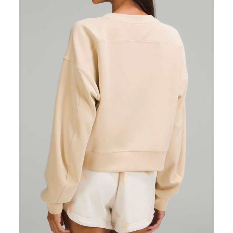 0301 LULULEMON Perfectly Oversized Cropped Crew *Softstreme Sz 4 *FLAW