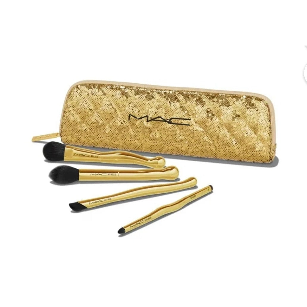 342 NEW MAC COSMETICS Golden Touch Mini Brush Kit, 5 Piece Set ($59.00)