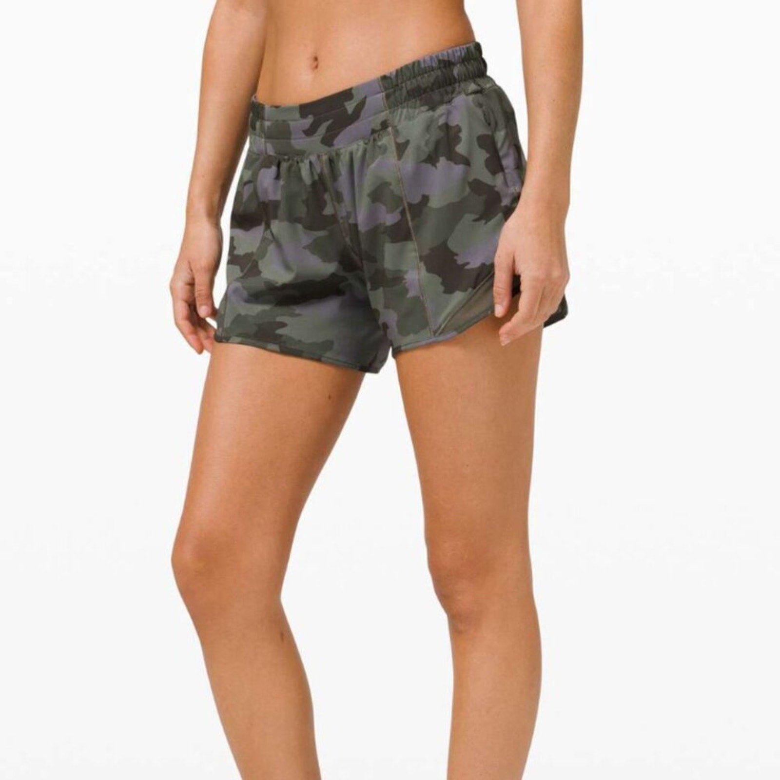 6899 Lululemon Hotty Hot Short II *Long 4" Heritage 365 Camo Dusky Lavender Mult