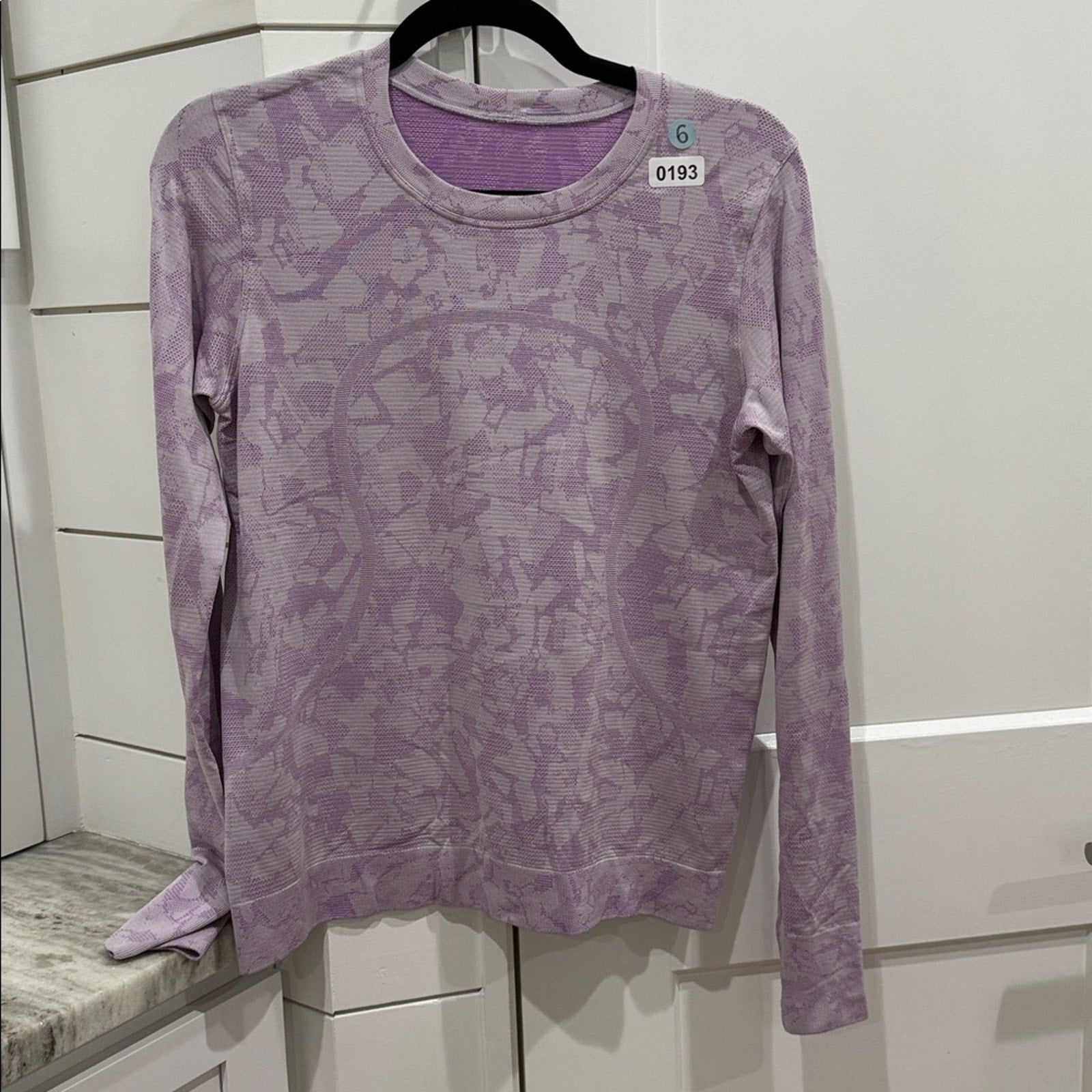 193 Lululemon Swiftly Relaxed Long Sleeve Shirt Mosaic Multiply Moonlit sz 6