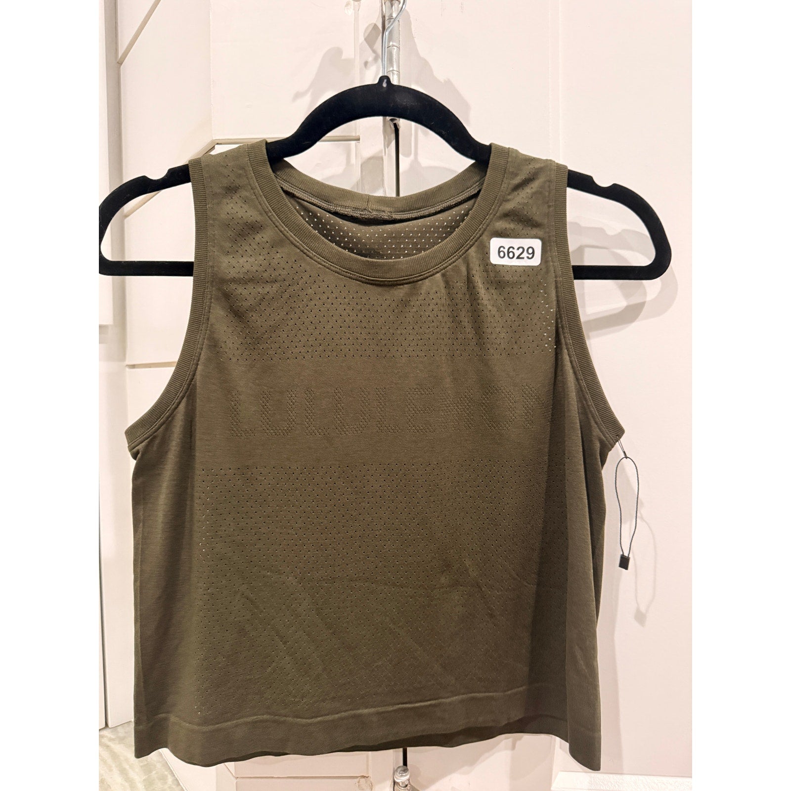 6629 Breeze By Muscle Crop Tank *lululemon Grey Sage Sz 6