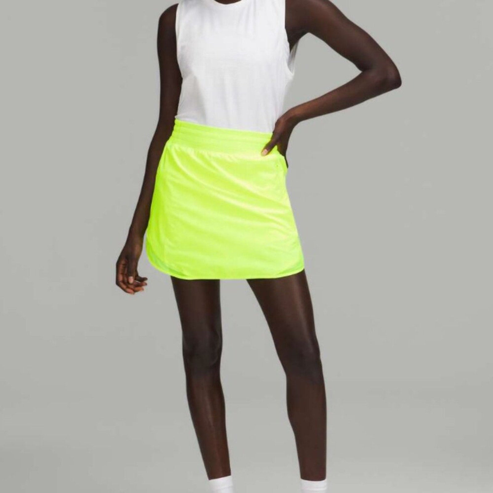 6925 Lululemon Hotty Hot High-Rise Skirt *Long in Highlight Yellow ($78) sz 10