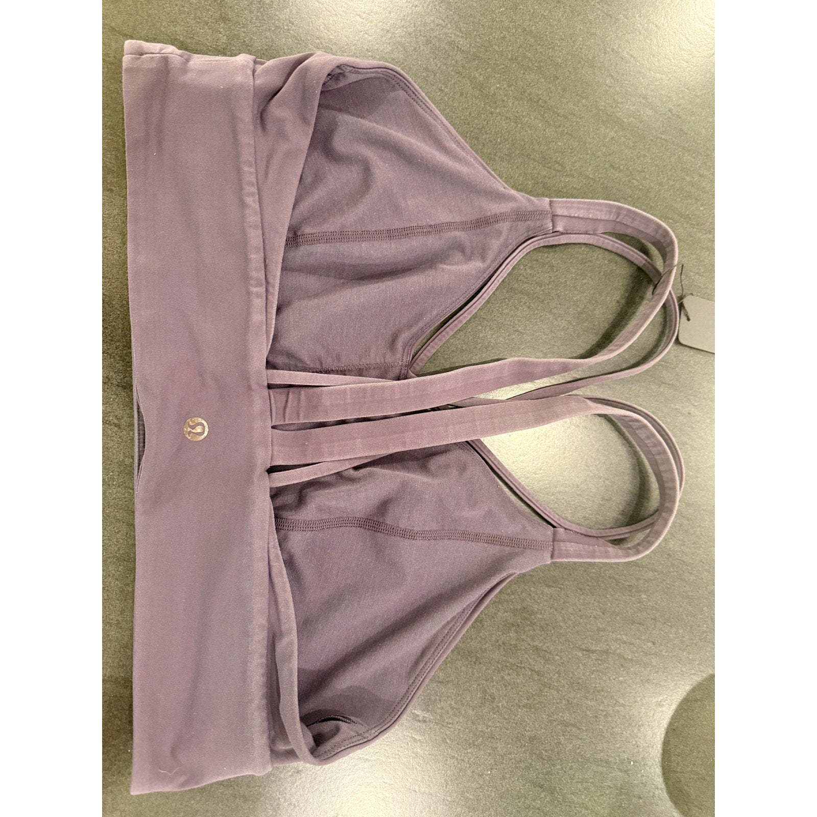 6747 - Lululemon Pushing Limits Bra *Light Support in Cyber Sz 12 **LOGO FADE