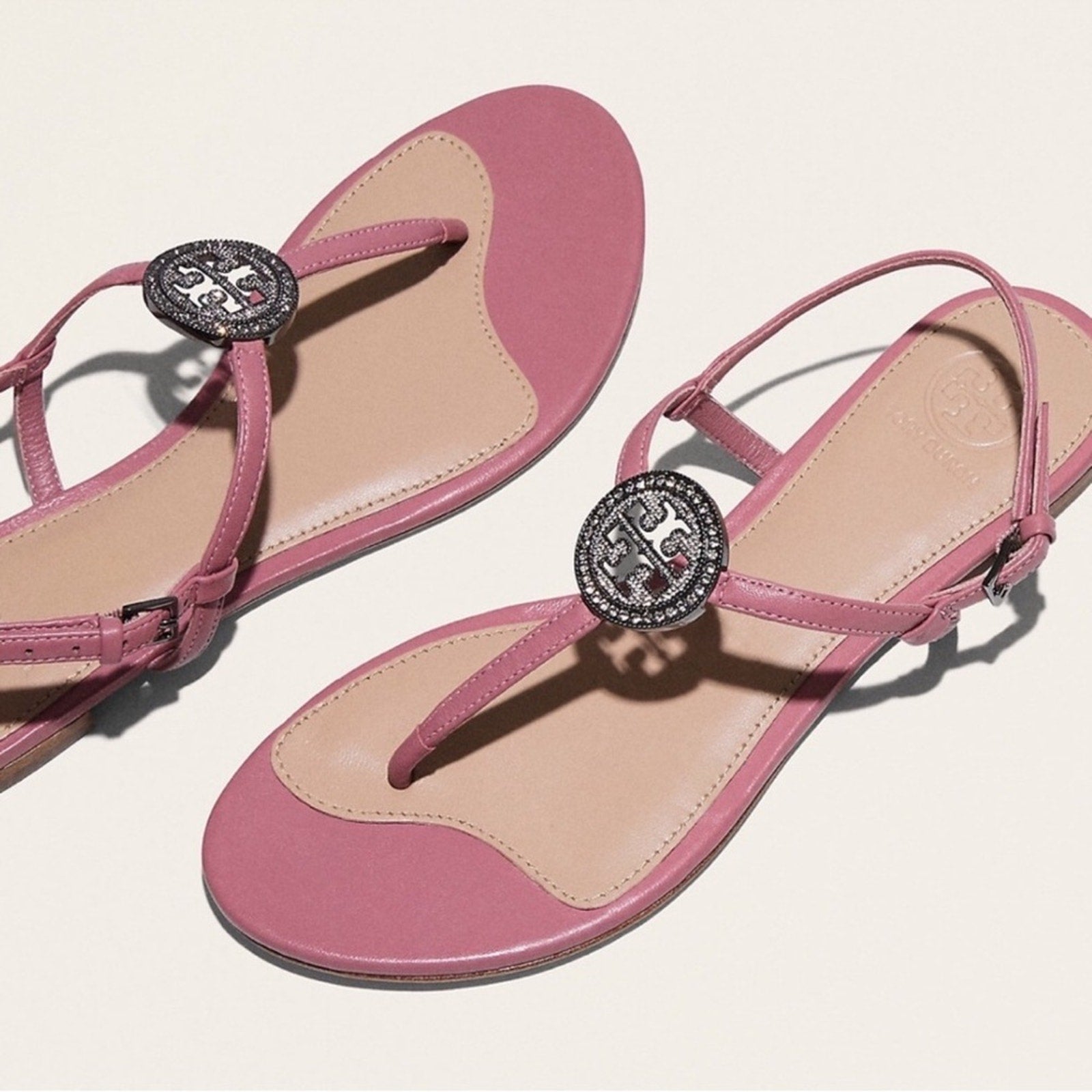 438 - NEW (no box) Tory Burch Pink Strappy Sandals size 7M