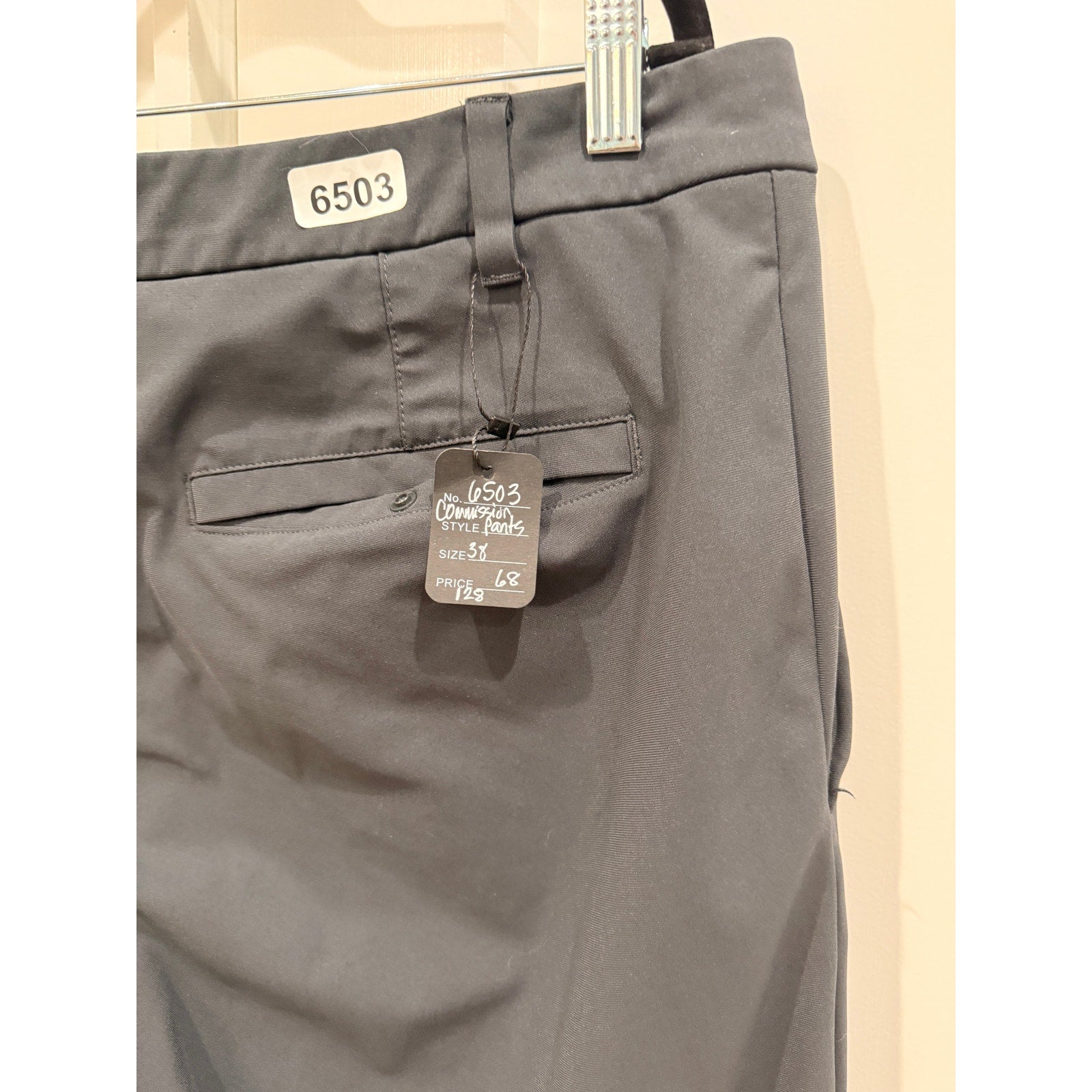 6503 - LULULEMON Commission Pant Classic 34" *Warpstreme in BLK/Obsidian 38W