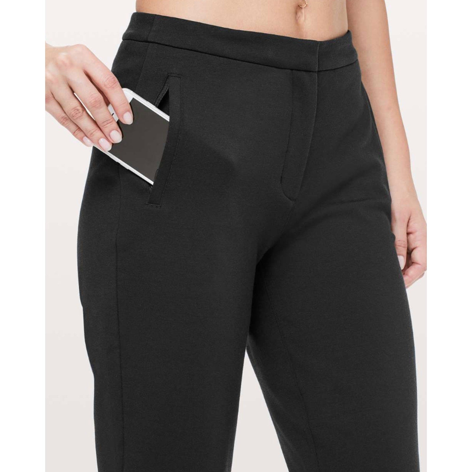 6736 LULULEMON On The Move Pant Ponte *28" Black Sz 6 *LOVED/AMAZING