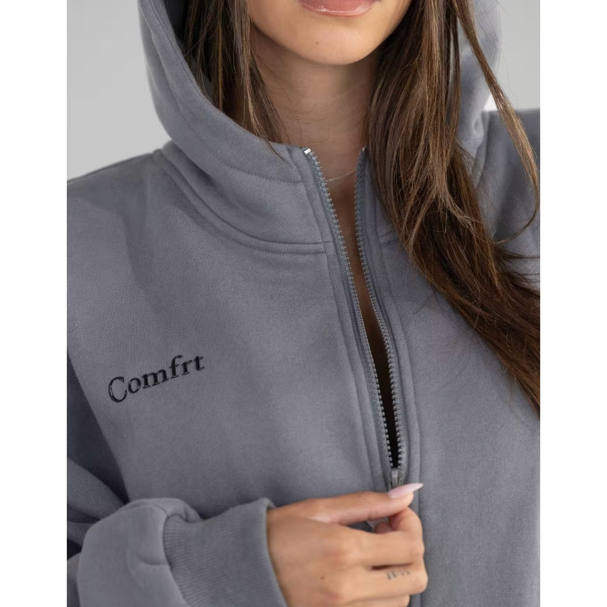 441 - NEW COMFRT Cloud Zip Hoodie in Wolf Grey Sz S Unisex