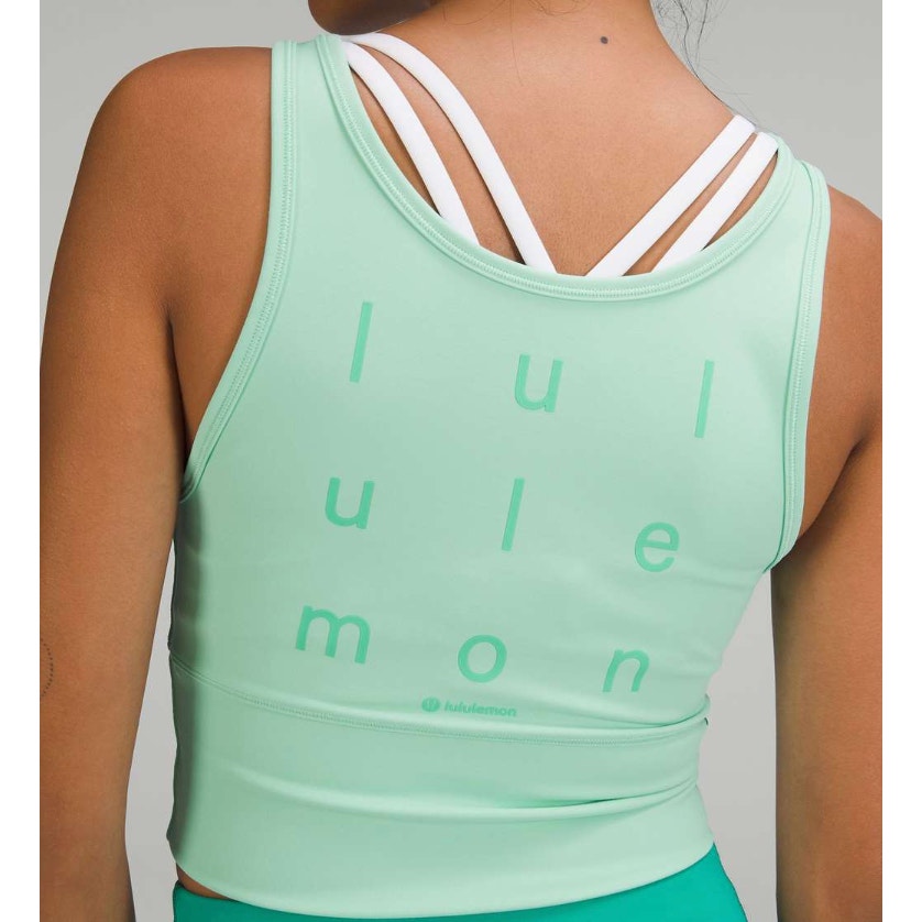 6621 NWT Lululemon Power Pivot Everlux Tank Top *Motif Wild Mint Sz 14