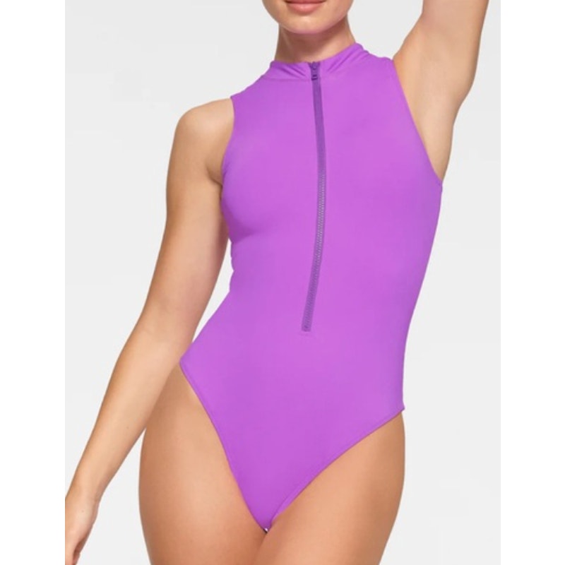2355 NWT SKIMS Recycled Swim Sleeveless One Piece in 2X - VIOLET (RARE)
