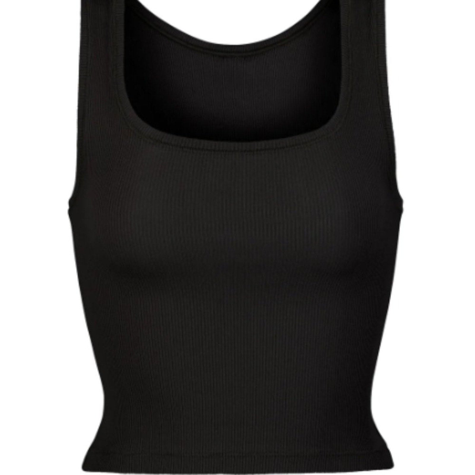 (2422) NWT SKIMS COTTON JERSEY MOCK NECK TANK- BLACK Sz S