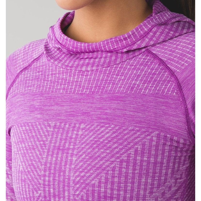 6990 LULULEMON Rest Less Hoodie Heathered Tender Violet P2P = 17" Sz 6