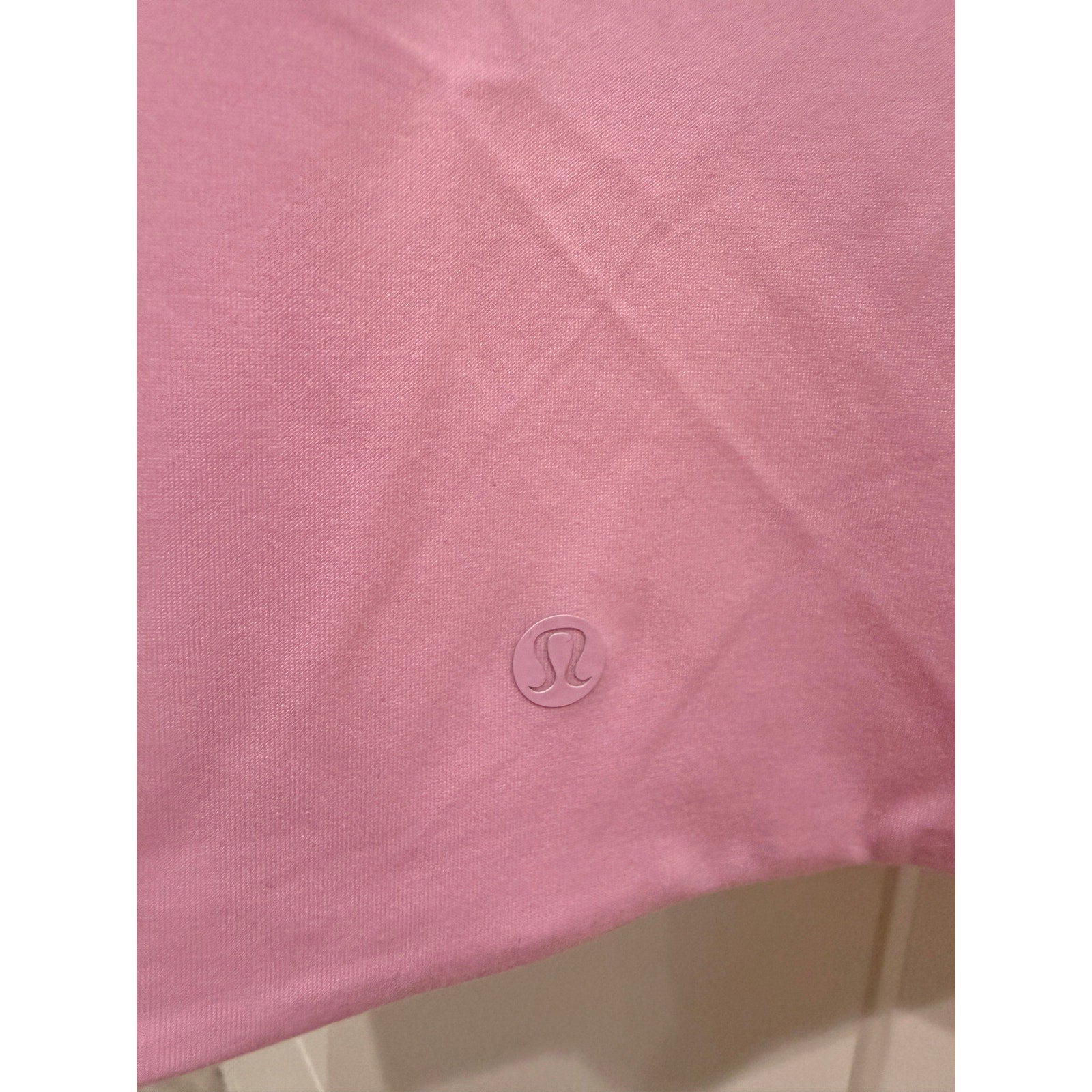 6403-LULULEMON Wundermost Ultra-Soft Nulu Crewnk Cropd T-Shirt Pink Organza Sz M