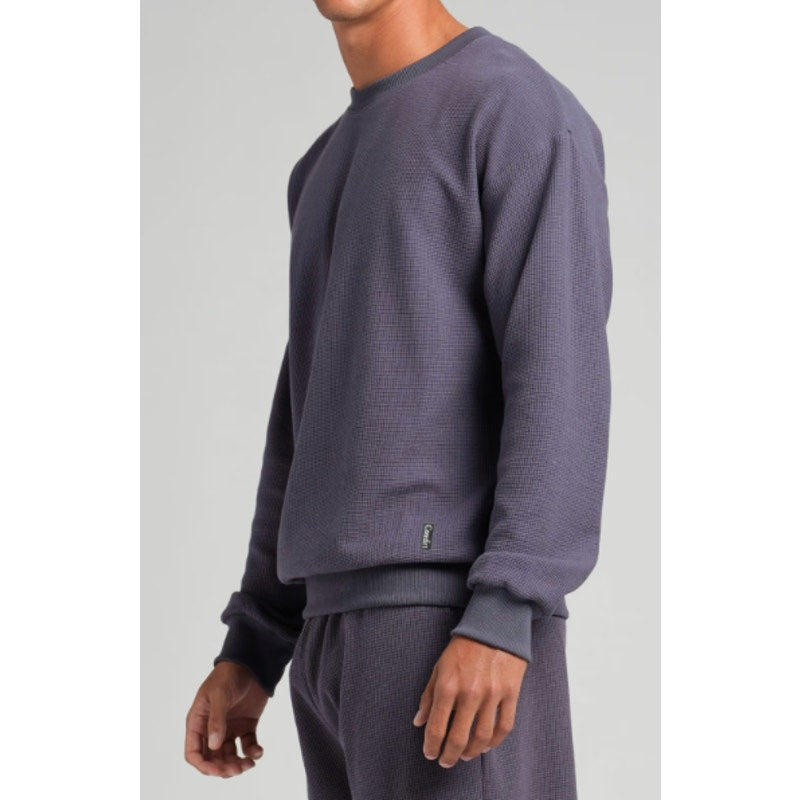 443 NWT COMFRT Waffle Lounge Long Sleeve Loungewear in Stone Blue Sz M