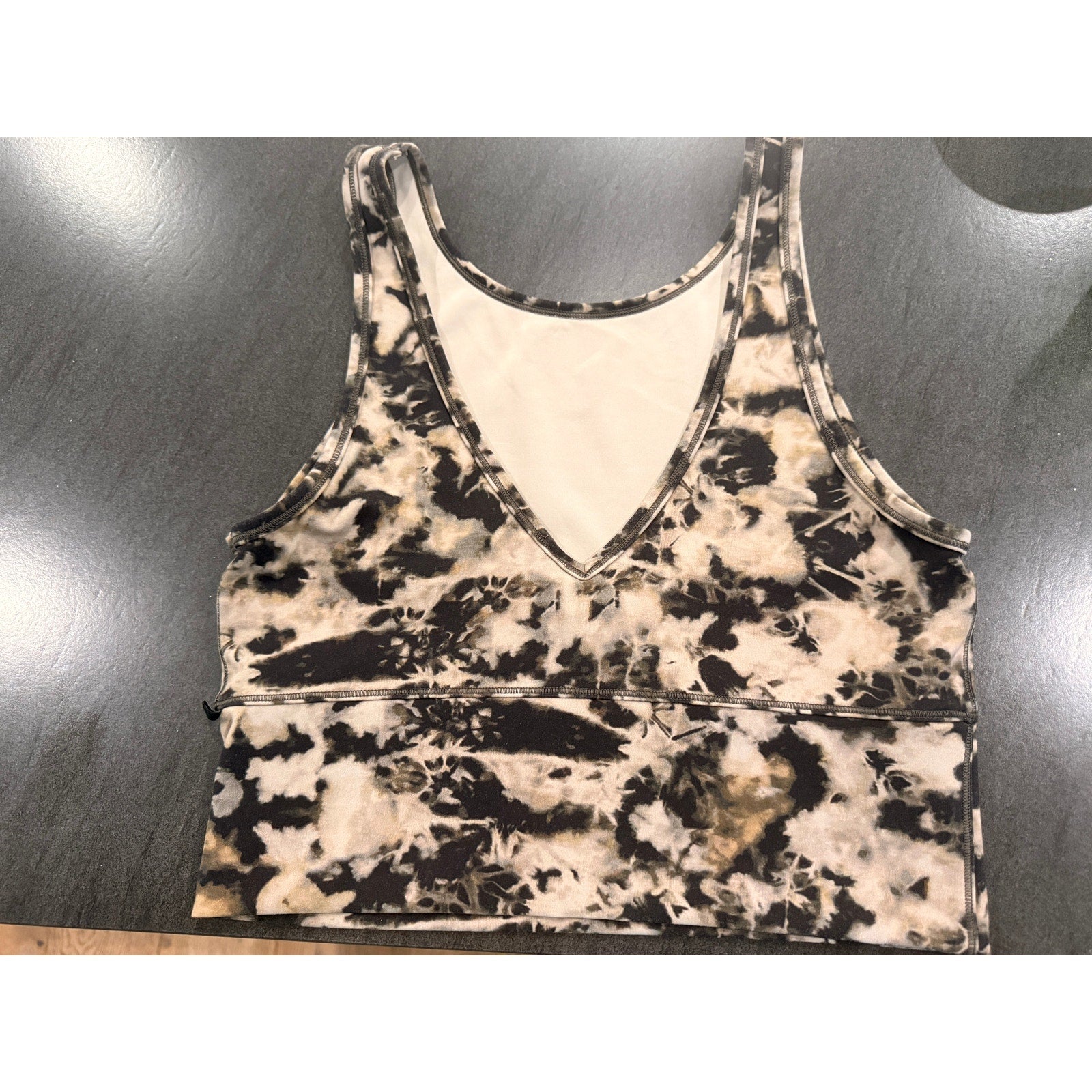 35 - Lululemon Power Pivot Tank *Everlux Dispersed Light Raw Linen Sz 8