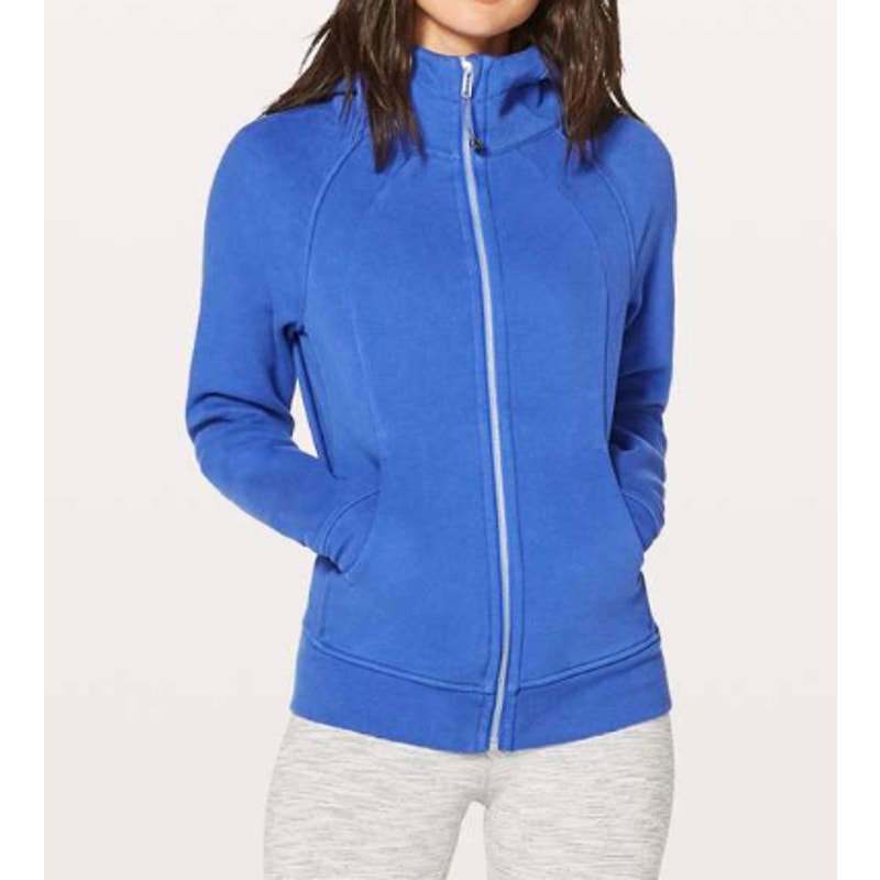 6775 Lululemon Scuba Hoodie *Light Cotton Fleece Blazer Blue Sz 6