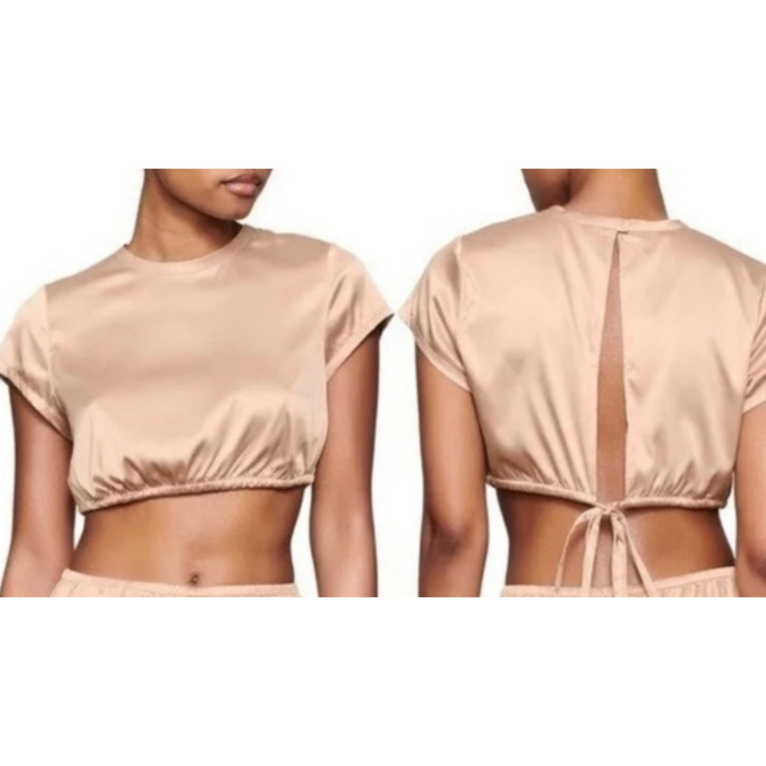 0080 SKIMS SATIN CROP TOP with BACK TIES Sz 3X