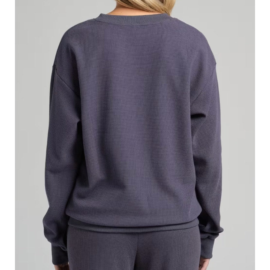 443 NWT COMFRT Waffle Lounge Long Sleeve Loungewear in Stone Blue Sz M