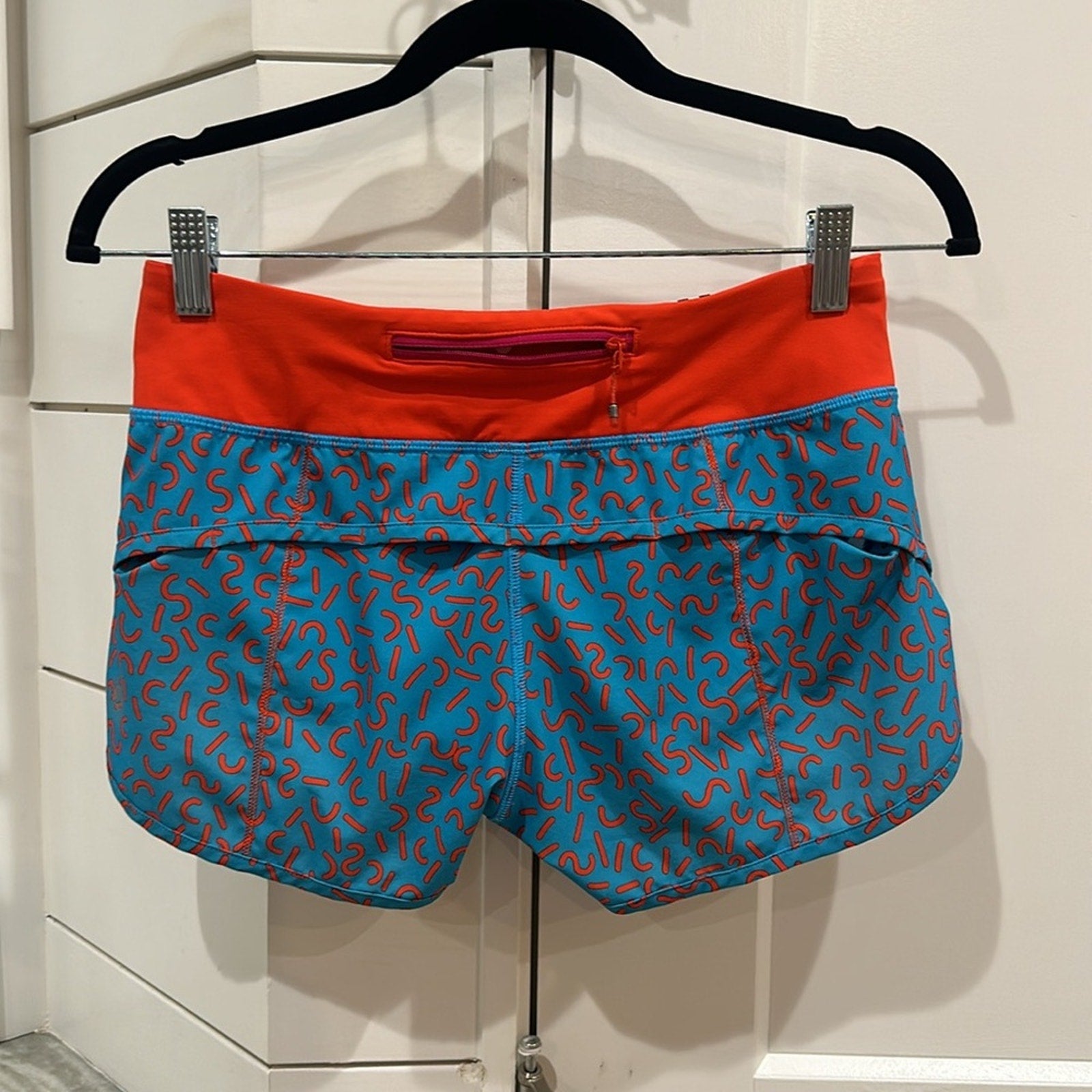 6150 - Lululemon Speed Short 2015 Seawheeze-Turquoise/Red Squiggles *RARE