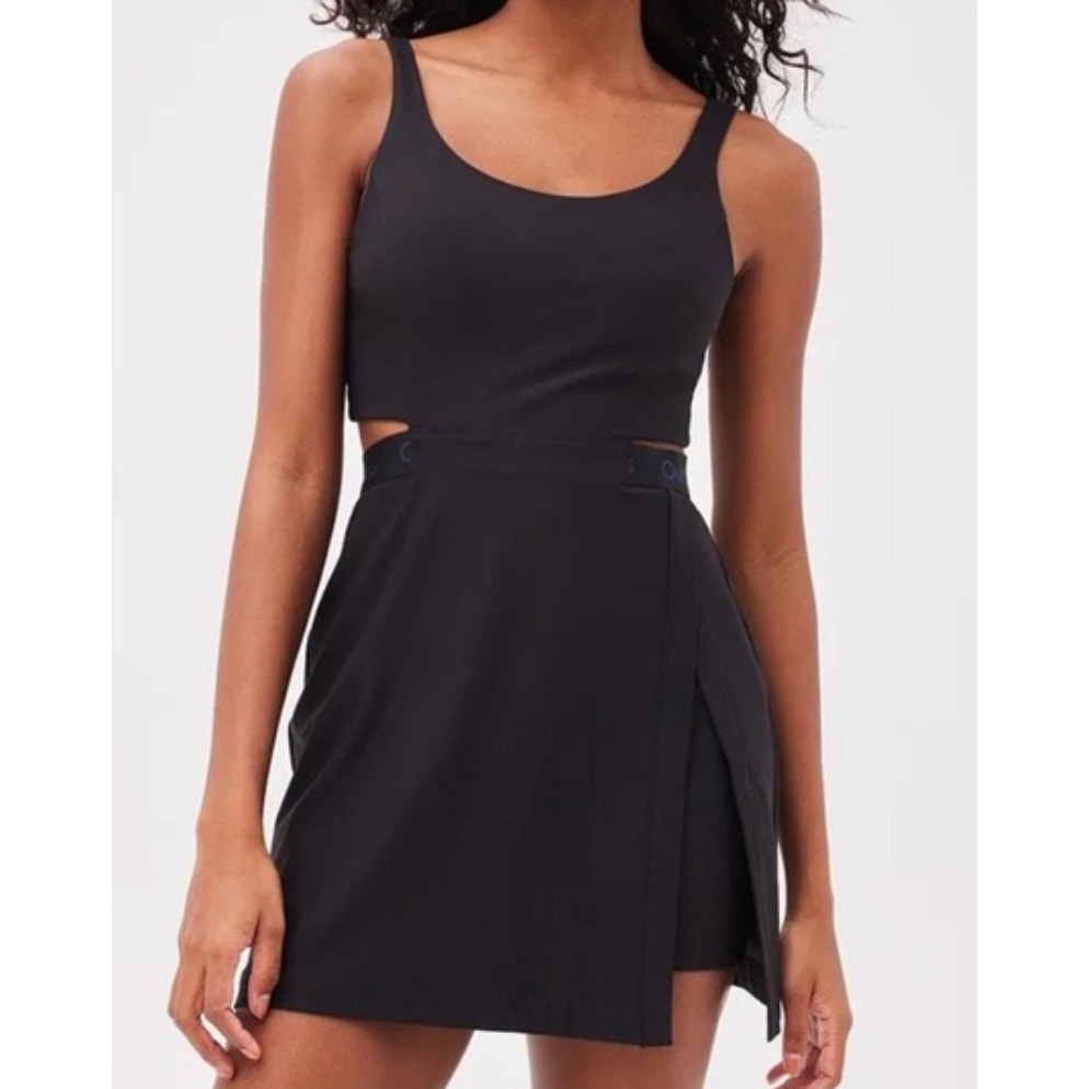 0070 NWT Outdoor Voices Court Dress Black Mini in SZ Large