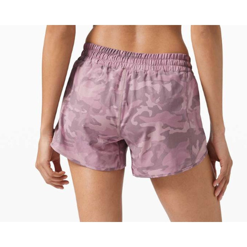 6444 Lululemon Hotty Hot Short II *Long 4" Incognito Camo Pink Taupe Sz 8 *LOVED