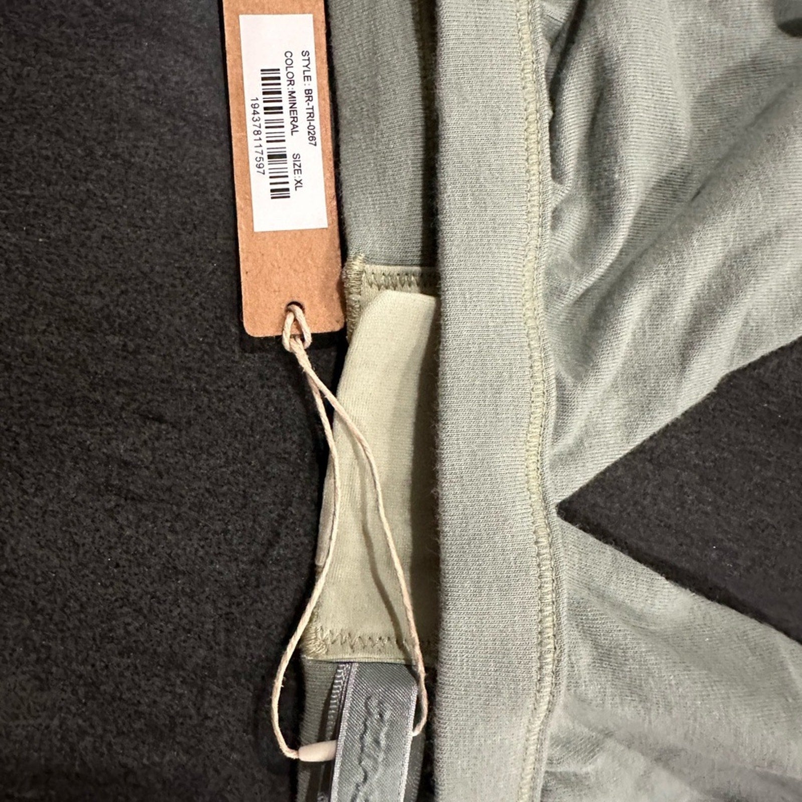 (2428) NWT SKIMS Cotton Jersey TRIANGLE BRALETTE - MINERAL - XL (SIZE SOLD …