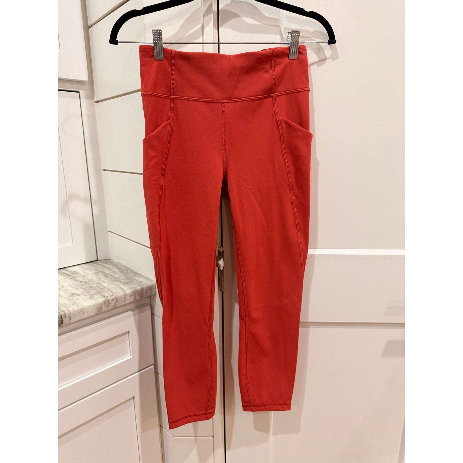 6645 LULULEMON Time To Sweat Crop *23" Brick Rose Sz 6