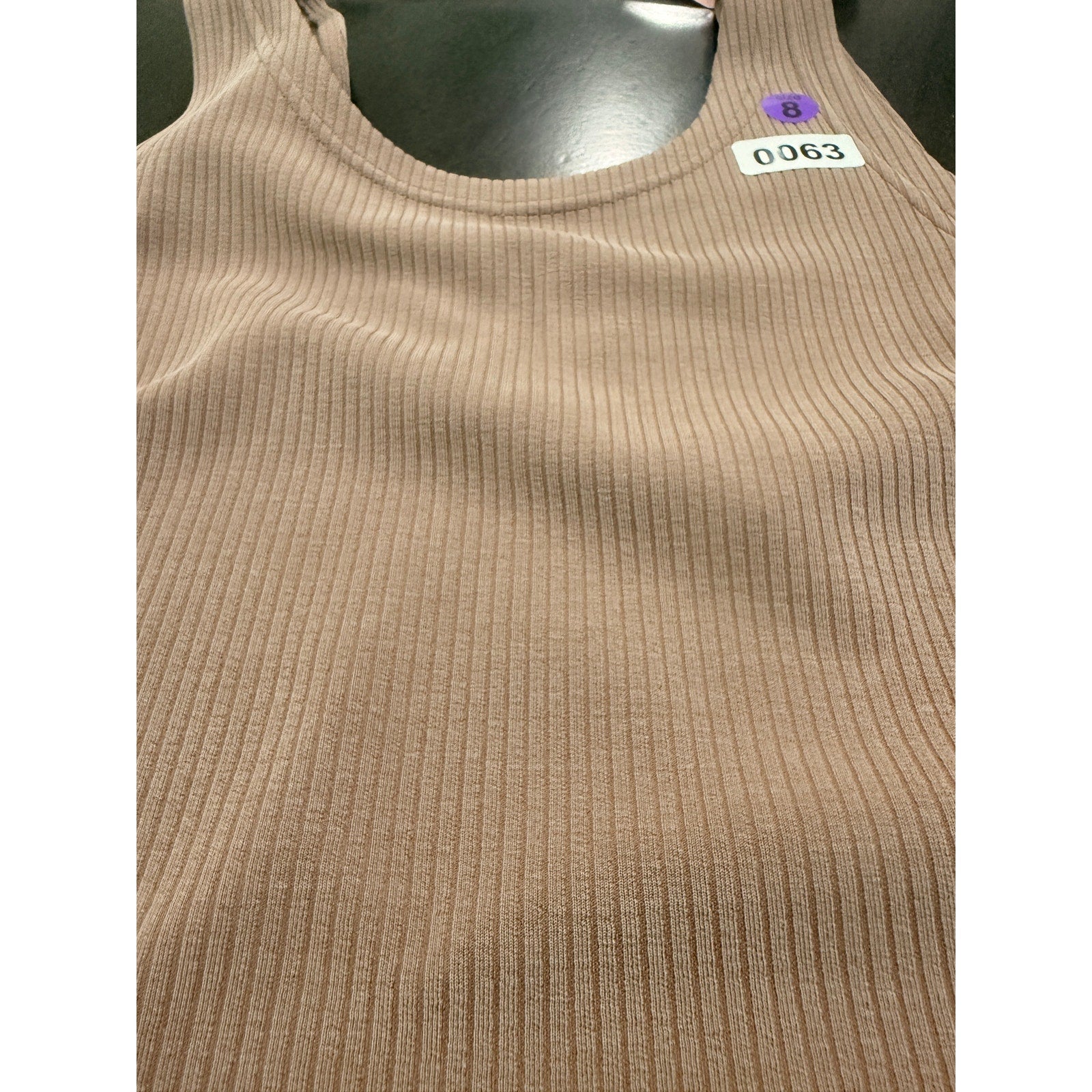 63 -  Lululemon Power Pivot Ribbed Tank Top Pink Clay Sz 8