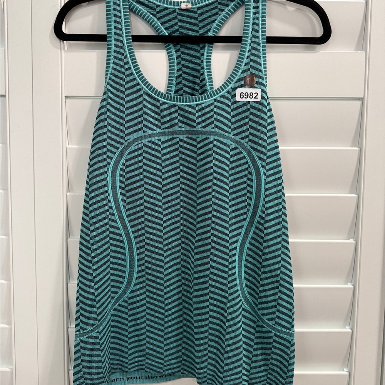 6982 - Lululemon Run: Swiftly Tech Racerback Heathered Blue Tropics Sz 10 RARE