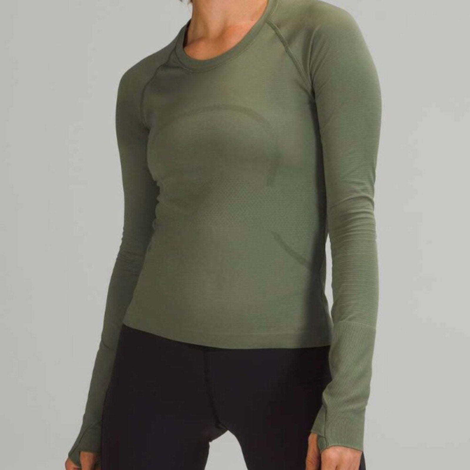190 Lululemon Swiftly Tech Long Sleeve Shirt 2.0 *Race Length Green Twill 4