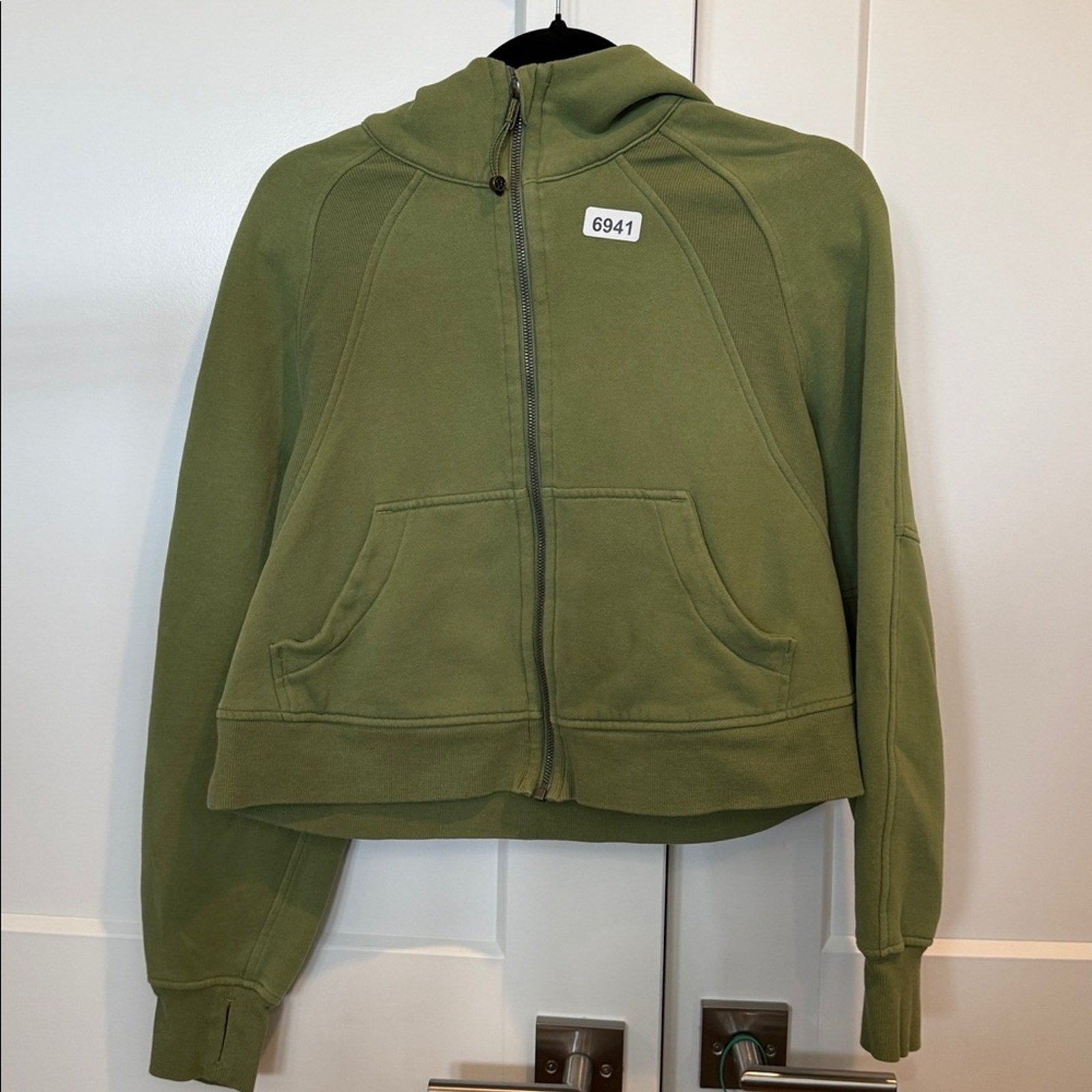 6941 Lululemon Scuba Oversized Full Zip in Green Twill XS/S