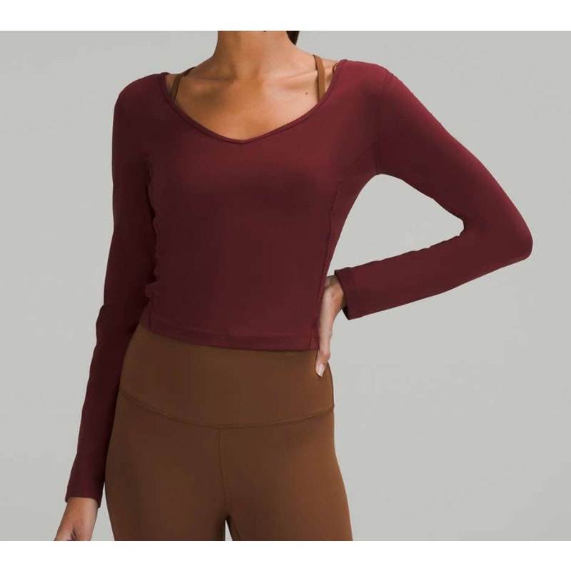 6424 - Lululemon Align Long Sleeve Shirt in Red Merlot Sz 10