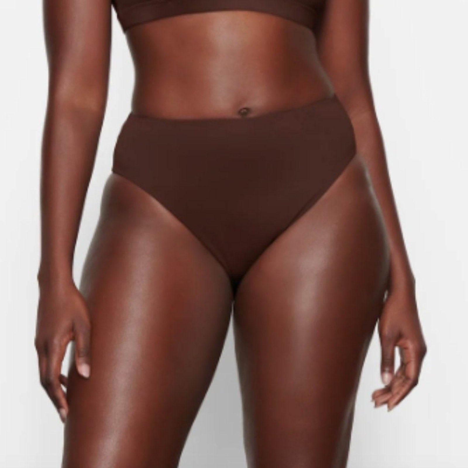 (2415) SKIMS NWOT SWIM MID WAIST BOTTOM in COCOA Sz L