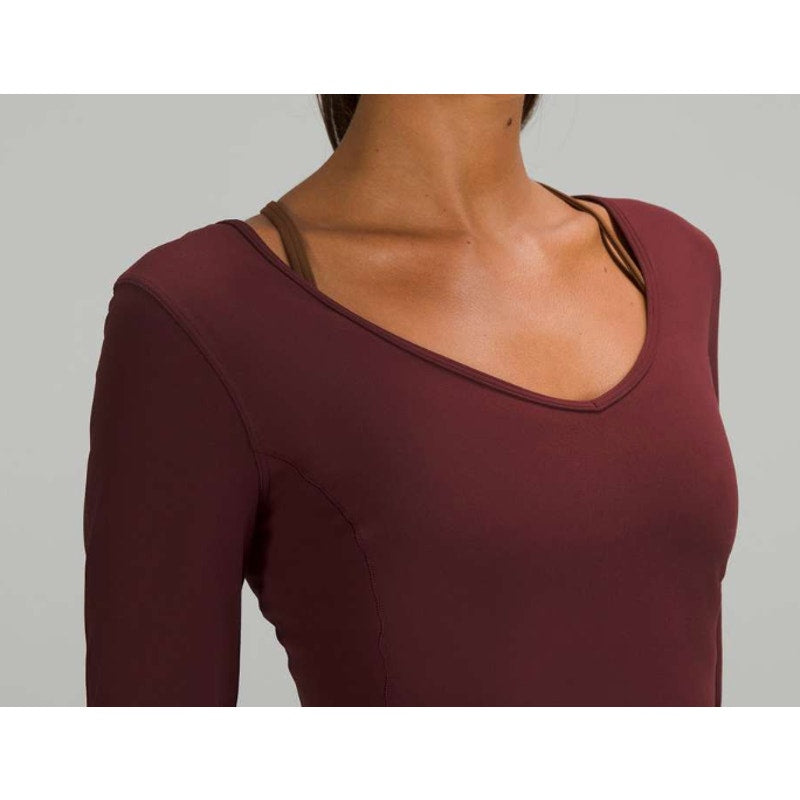 6424 - Lululemon Align Long Sleeve Shirt in Red Merlot Sz 10