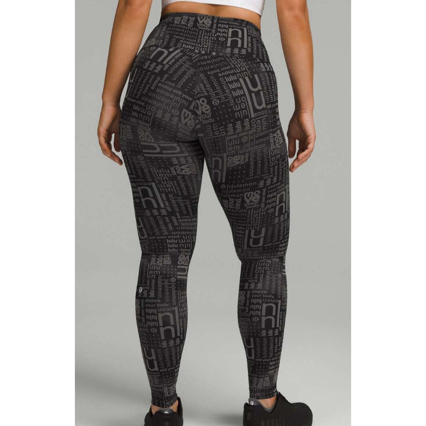 6606 Lululemon Wunder Train Contour Fit HighRise Tight 28" Ombre Blk Sz 12*RARE