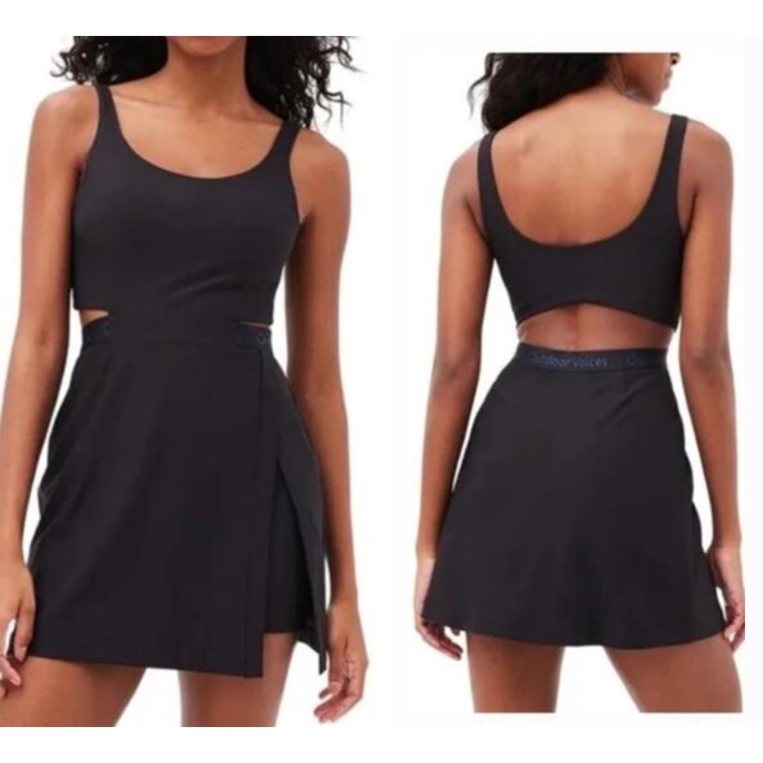 0070 NWT Outdoor Voices Court Dress Black Mini in SZ Large