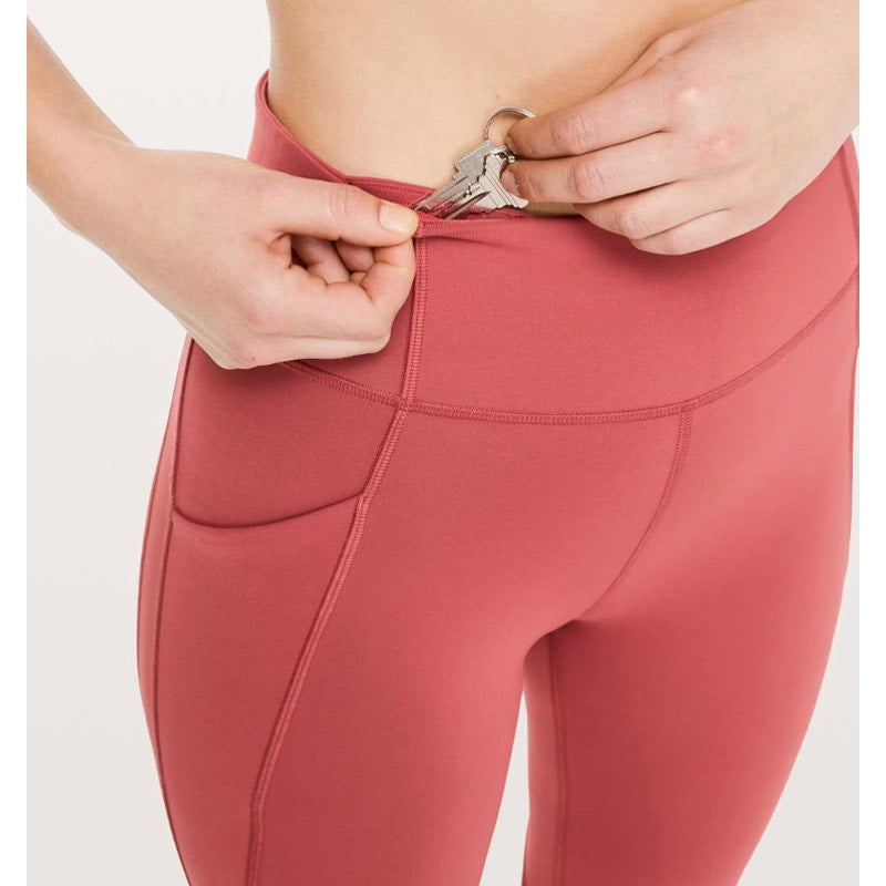 6645 LULULEMON Time To Sweat Crop *23" Brick Rose Sz 6
