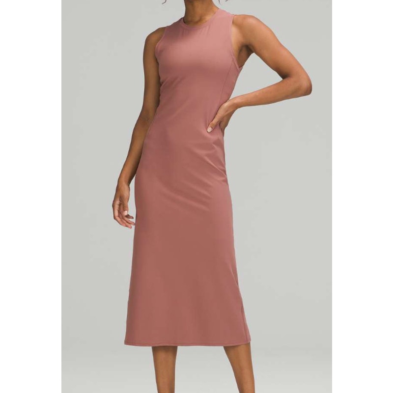2006 LULULEMON All Aligned Midi Dress Spiced Chai in Sz 4/6