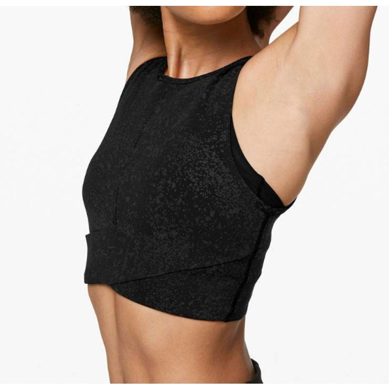 6740 - Lululemon x Peloton Energetic Edge Cropped Tank Black Sz 12