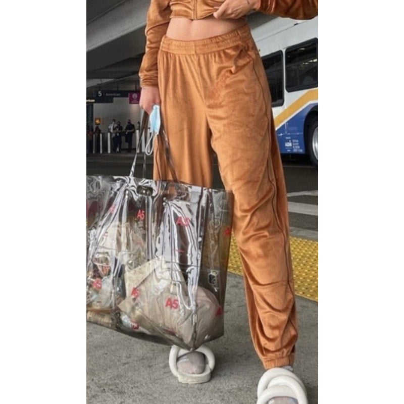 0236 SKIMS Velour Bottoms Jogger Bronze Copper sz SMALL