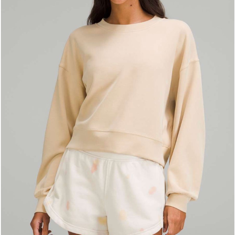 0301 LULULEMON Perfectly Oversized Cropped Crew *Softstreme Sz 4 *FLAW