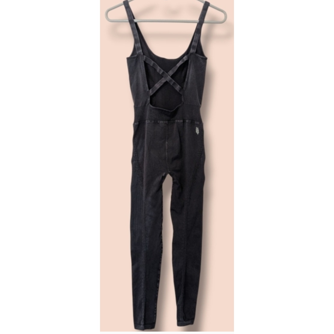 7001 Free People Washed Black Slim Fitted Ankle Cropped Good Karma Sz M/L