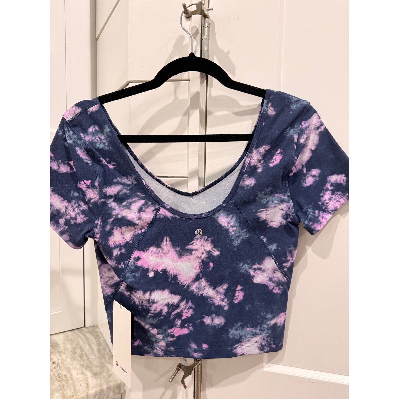 6590 -  LULULEMON Align T-Shirt Circulate Tie Dye Mineral Blue Sz 8