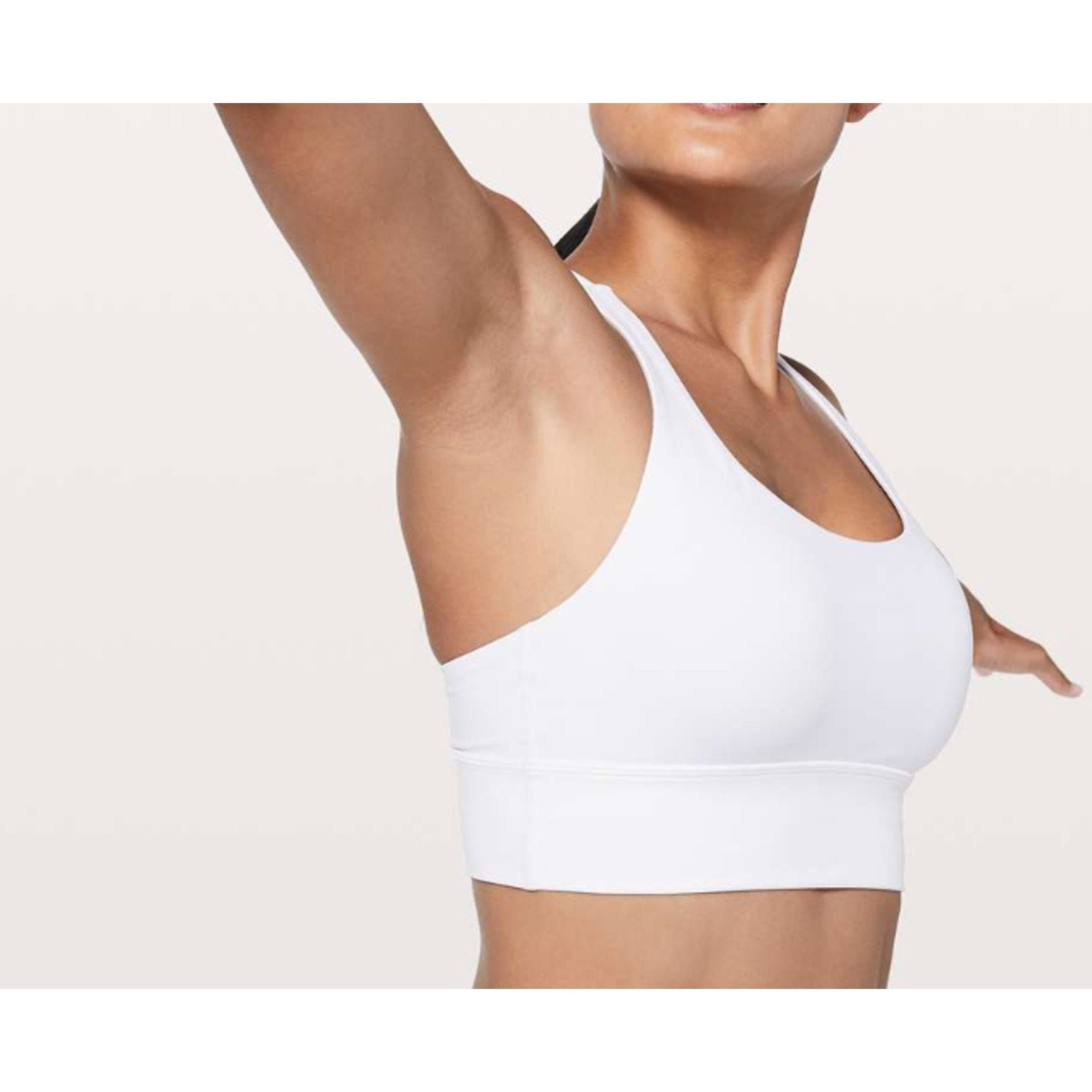 6483 Lululemon Energy Bra *Long Line White sz 8 *FLAW Makeup