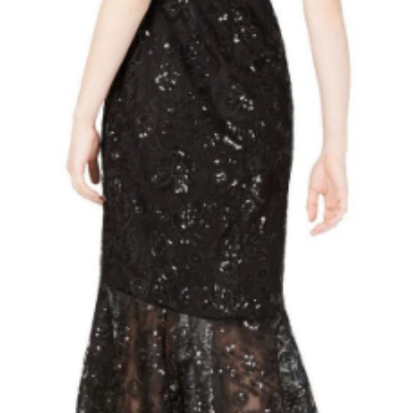 CALVIN KLEIN Women's Black Sequin-embroidered Mermaid Ball Gown Dress Sz 6