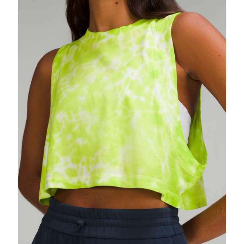 6625 NWT Lululemon All Yours Cropped Cotton Tank Top *Tie Dye sz 12