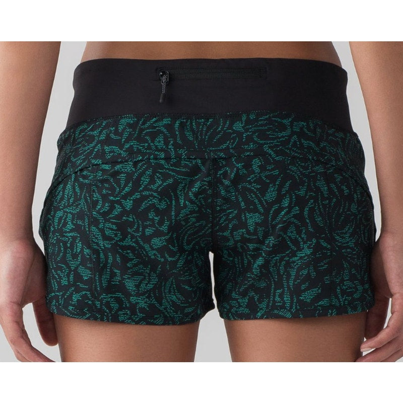 97 - Lululemon Speed Short (4-way Stretch 2.5") Thrive Viridian Green Black Sz 6