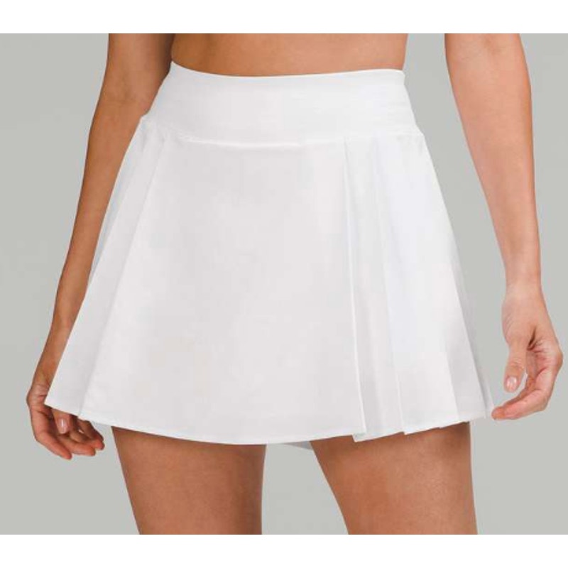 6521 LULULEMON Side-Pleat High-Rise Tennis Skirt White in Sz 8 **FLAW on Front